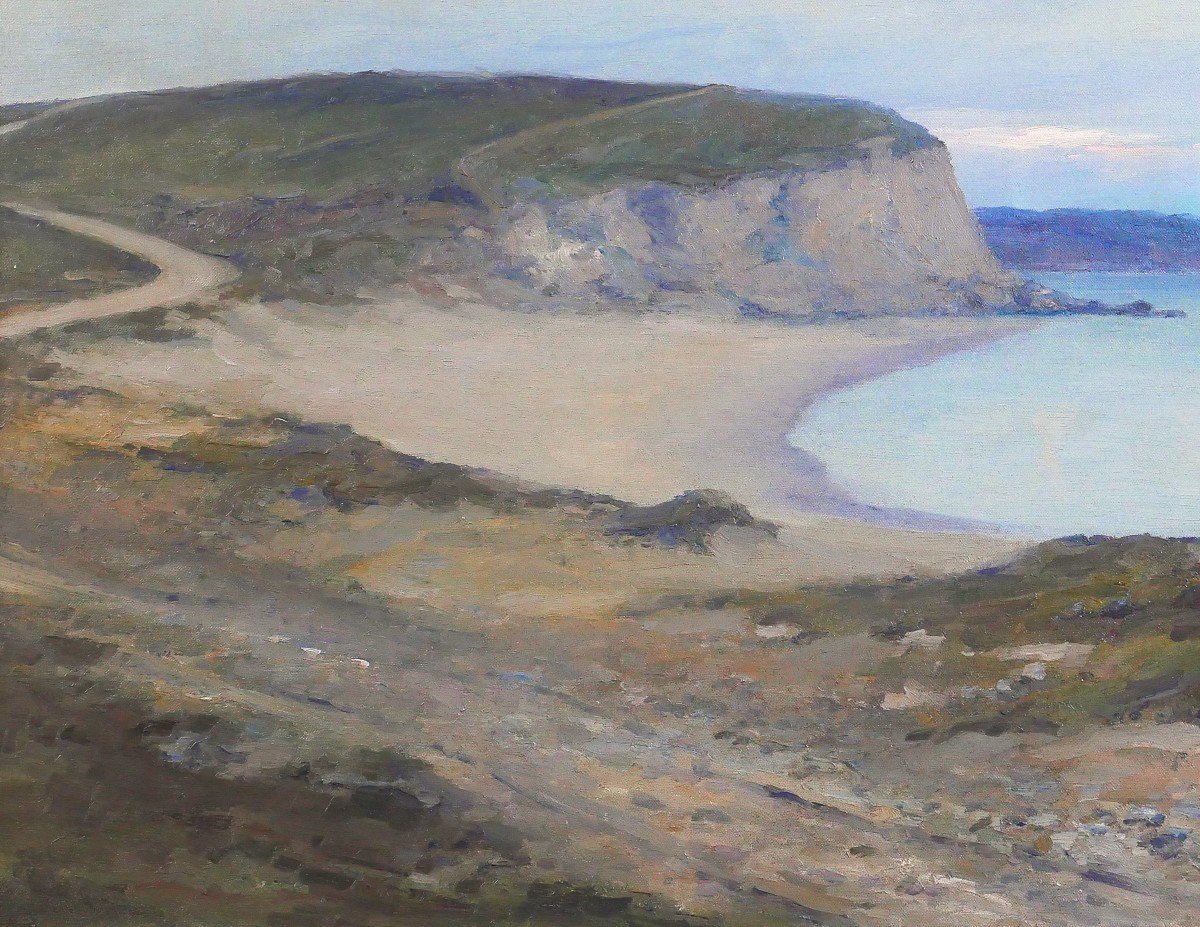 Jean Le Fournis, Brittany, Crozon, Camaret, Plage De Kerloc'h, Finistère, Painting 1901-photo-4