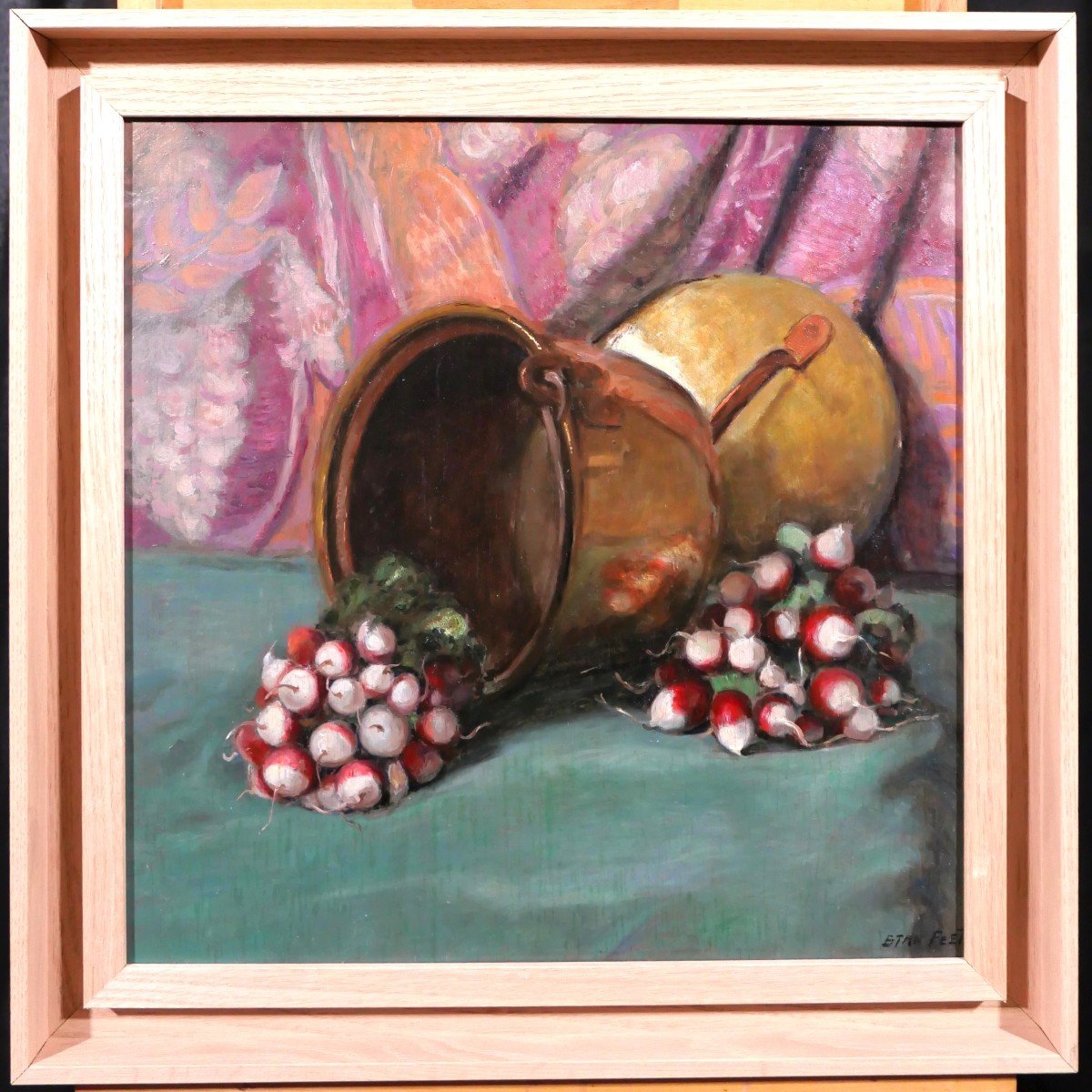 Constant Stan Peet 1888-1966 Still Life With Radishes, Painting-photo-2