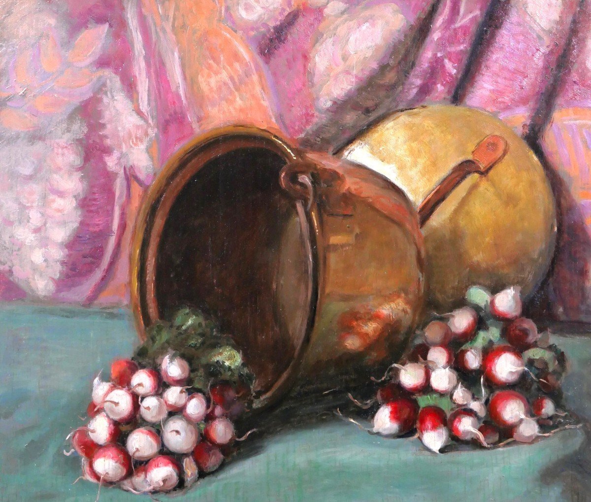 Constant Stan Peet 1888-1966 Still Life With Radishes, Painting-photo-3