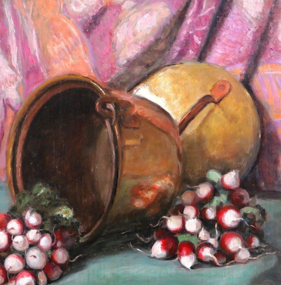 Constant Stan Peet 1888-1966 Still Life With Radishes, Painting-photo-2