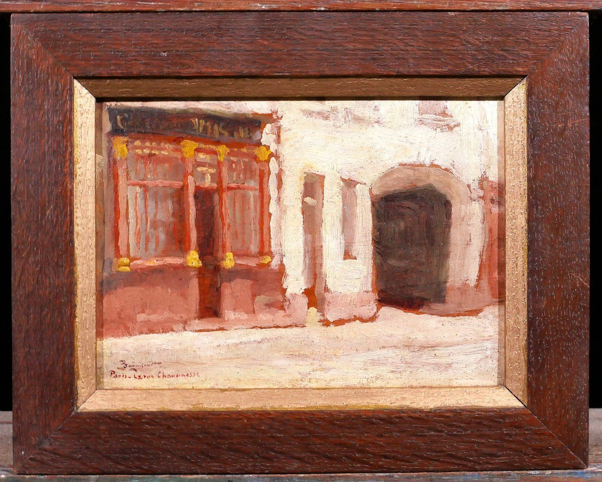 François-max Bugnicourt, 1868-1936 Paris, Rue Chanoinesse, Landscape, Painting, Circa 1900-photo-2