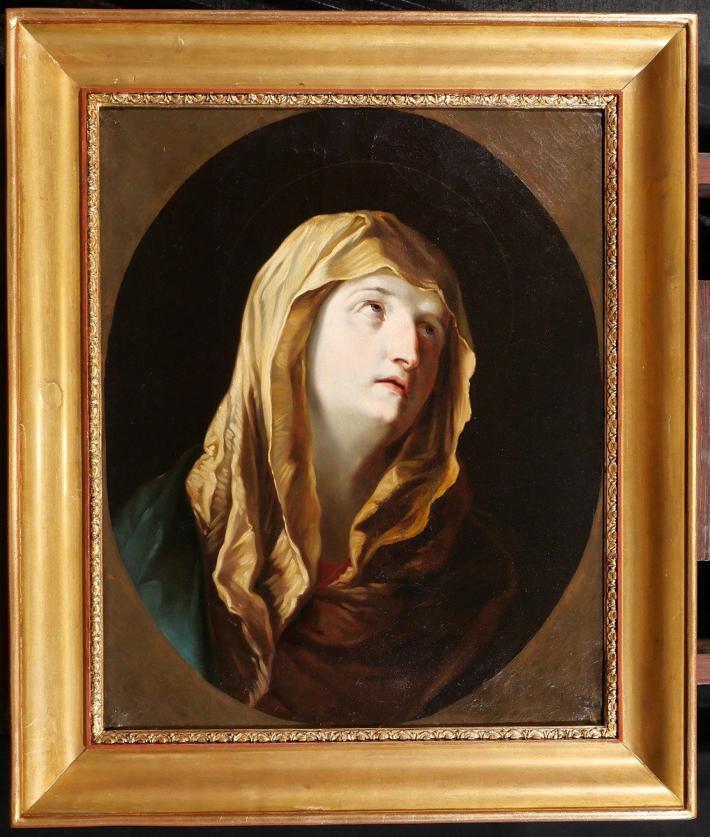 Ecole italienne du 19e siècle, Vierge en prière d'après Guido Reni, tableau, Mater Dolorosa-photo-2