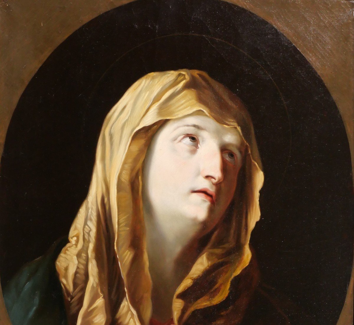 Ecole italienne du 19e siècle, Vierge en prière d'après Guido Reni, tableau, Mater Dolorosa-photo-3