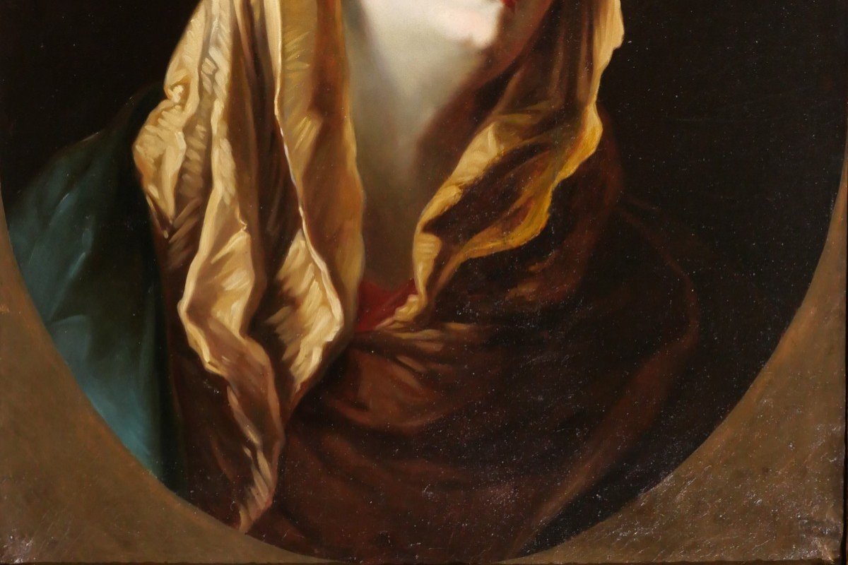 Ecole italienne du 19e siècle, Vierge en prière d'après Guido Reni, tableau, Mater Dolorosa-photo-4