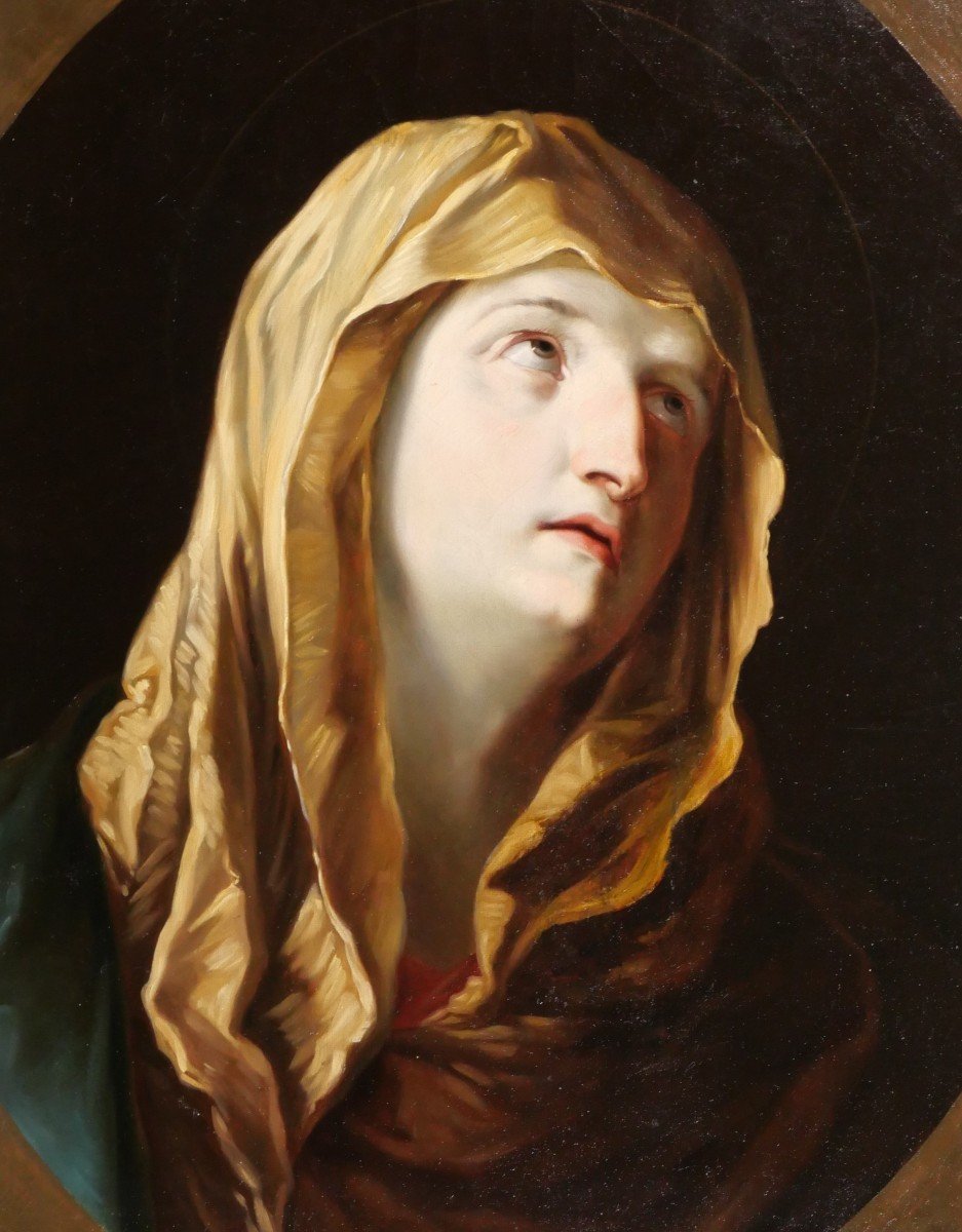 Ecole italienne du 19e siècle, Vierge en prière d'après Guido Reni, tableau, Mater Dolorosa-photo-1