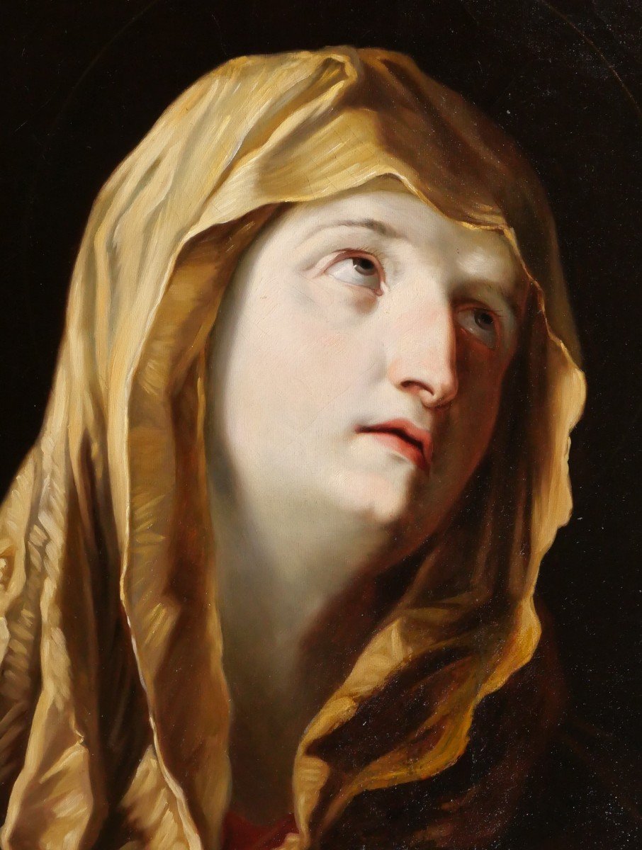 Ecole italienne du 19e siècle, Vierge en prière d'après Guido Reni, tableau, Mater Dolorosa-photo-2