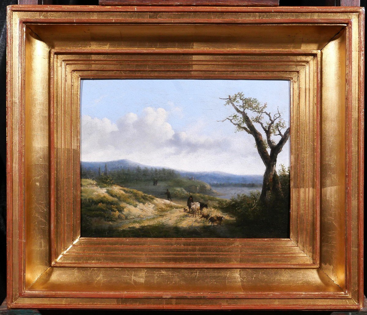 Jean-Baptiste de Jonghe (attr. à) 1785-1844 Paysage aux moutons, tableau, début 19e-photo-2