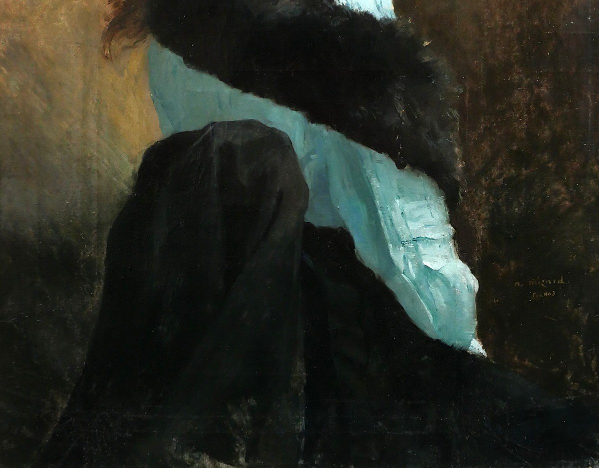 Alfred-marie Misard 1875-1914 Portrait Of A Woman, Painting, 1903, Art Nouveau Impressionism-photo-4