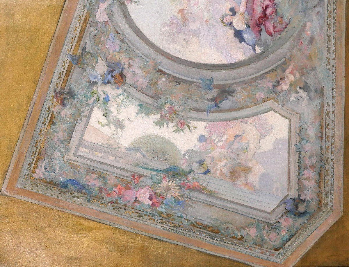 Ecole française vers 1890-1900, Etude de plafond pour le Salon de Flore, tableau-photo-4