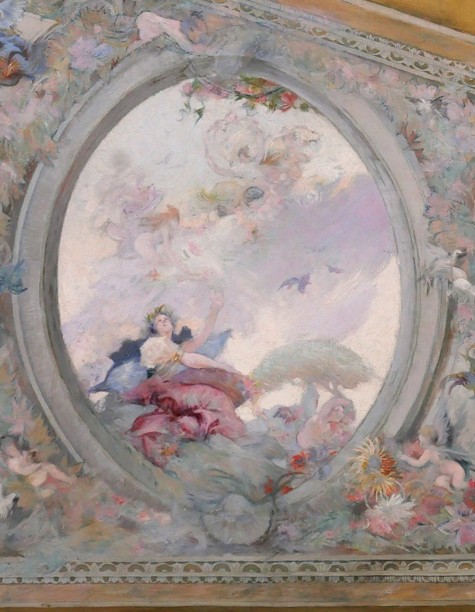 Ecole française vers 1890-1900, Etude de plafond pour le Salon de Flore, tableau-photo-2