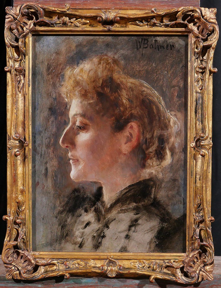 Wilhem Balmer 1865-1922 Portrait Of A Woman, Painting, Circa 1890, Switzerland, Impressionism-photo-2