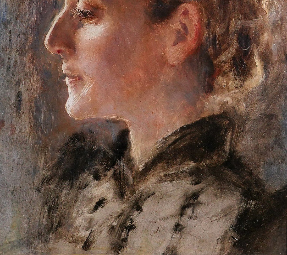 Wilhem Balmer 1865-1922 Portrait Of A Woman, Painting, Circa 1890, Switzerland, Impressionism-photo-4