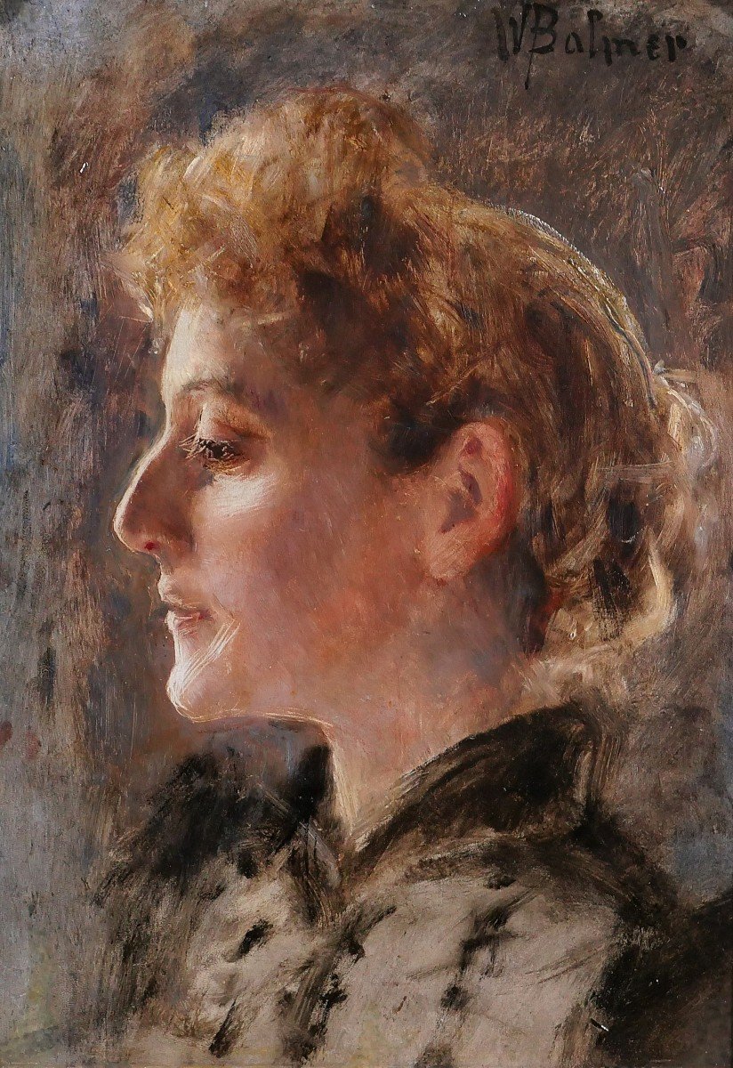 Wilhem Balmer 1865-1922 Portrait Of A Woman, Painting, Circa 1890, Switzerland, Impressionism