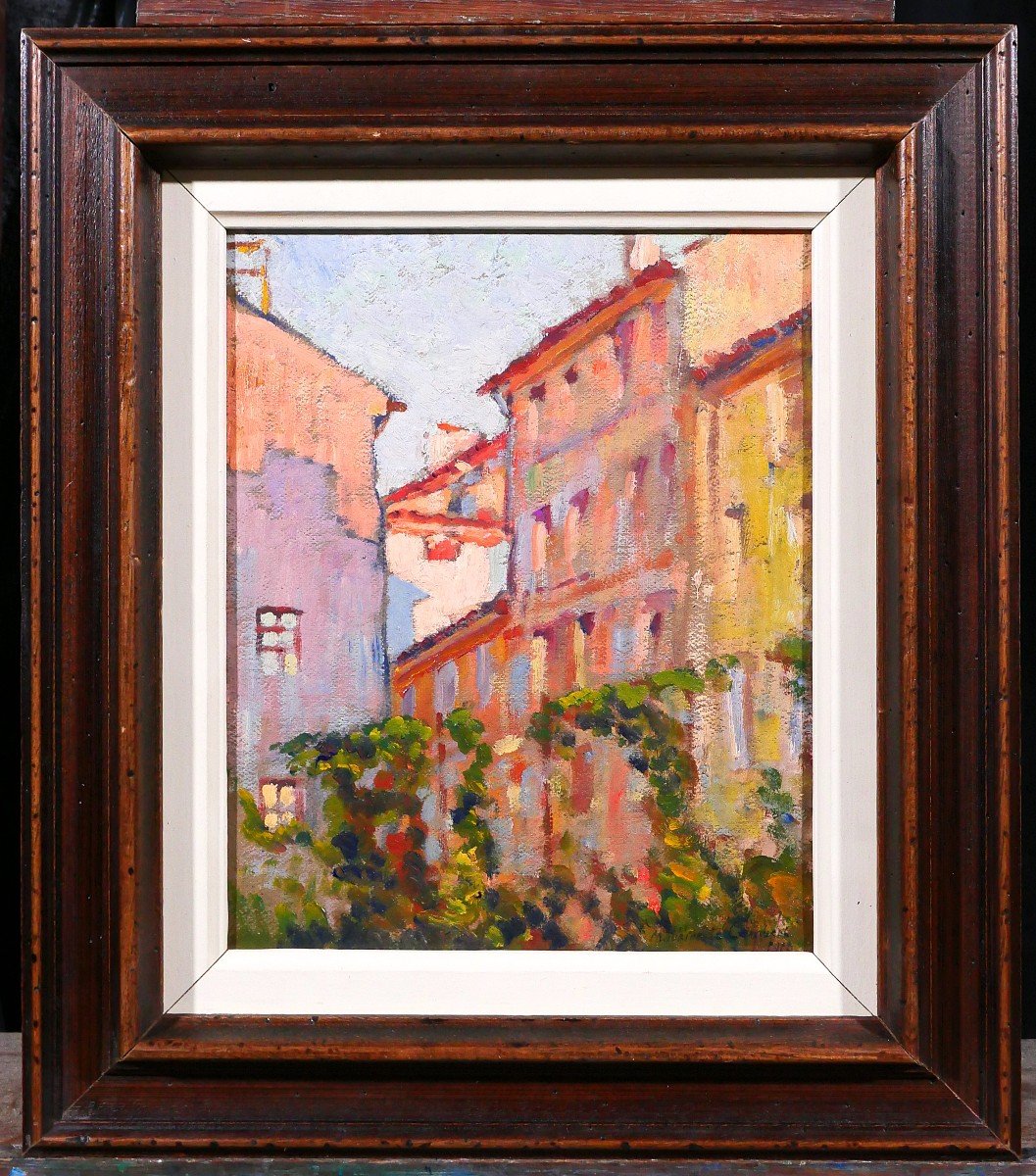 Maurice de Lambert 1873-1953 Aix-en-Provence, maison, quartier Sextius, tableau, paysage, 1918-photo-2