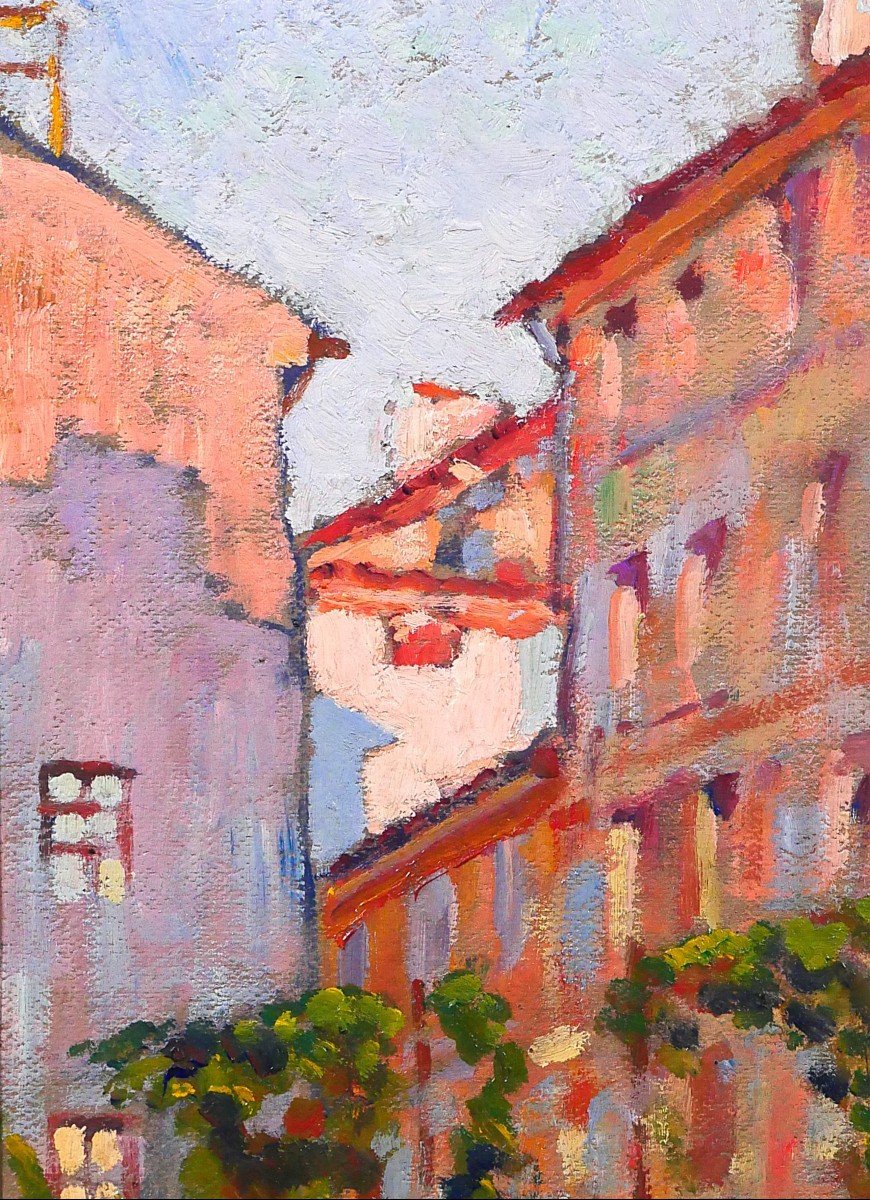 Maurice de Lambert 1873-1953 Aix-en-Provence, maison, quartier Sextius, tableau, paysage, 1918-photo-1