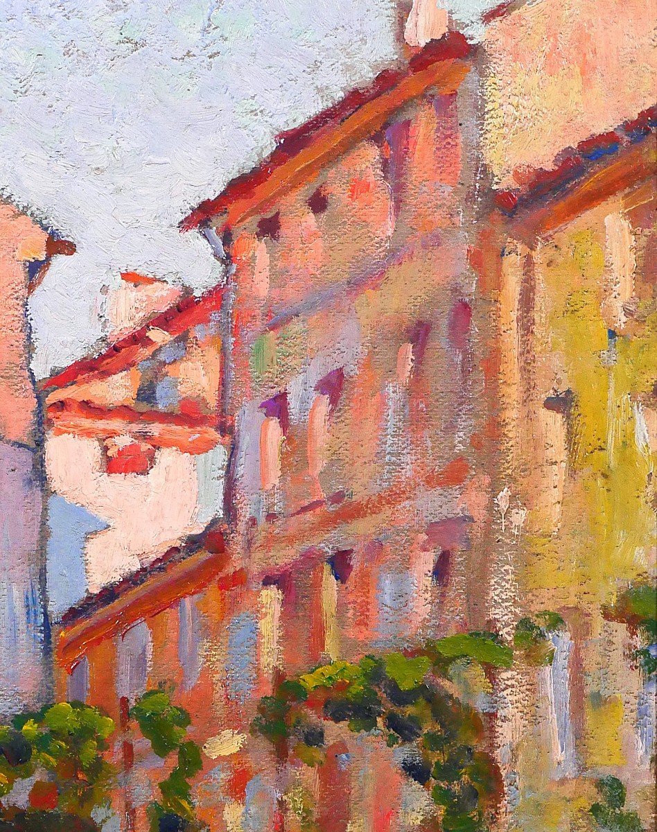 Maurice de Lambert 1873-1953 Aix-en-Provence, maison, quartier Sextius, tableau, paysage, 1918-photo-2