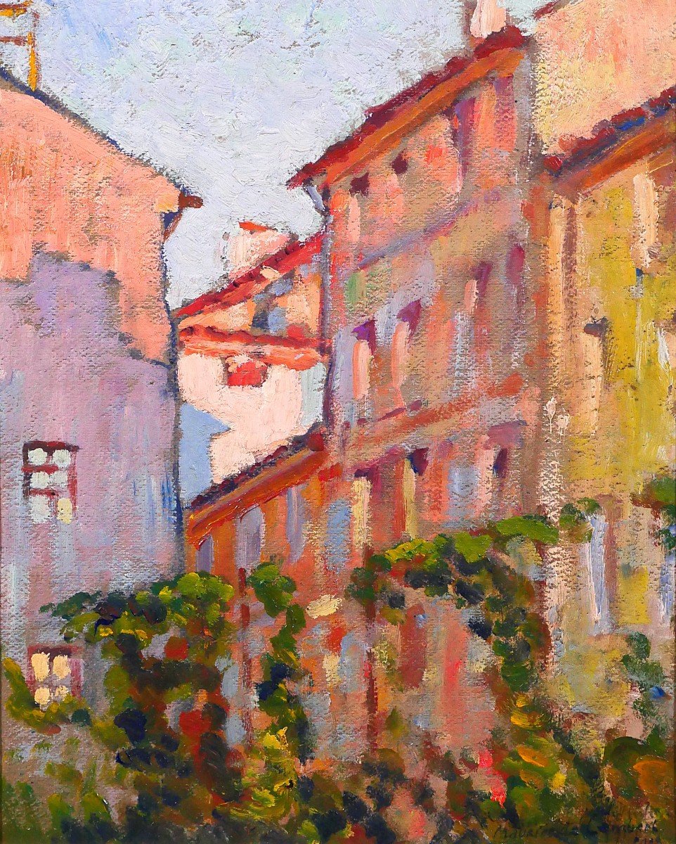 Maurice de Lambert 1873-1953 Aix-en-Provence, maison, quartier Sextius, tableau, paysage, 1918