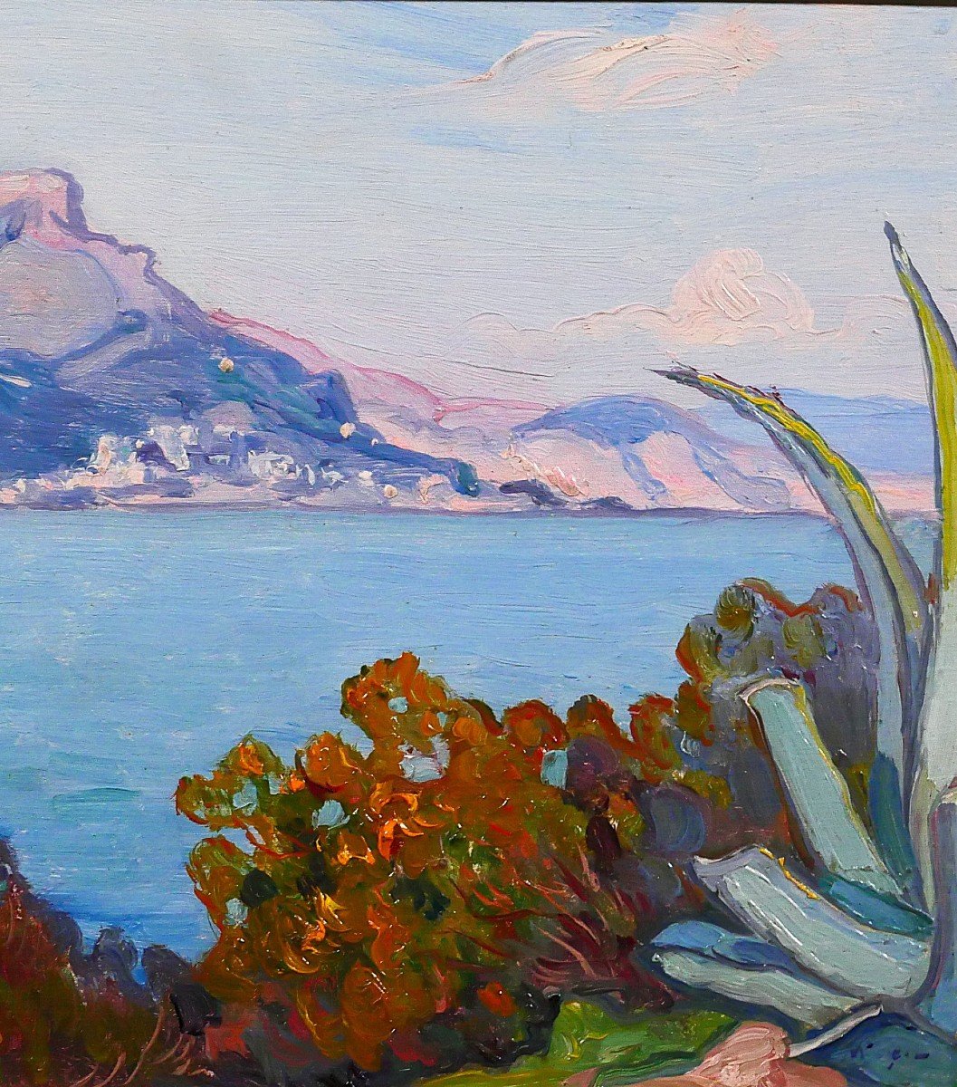 Maurice de Lambert 1873-1953 Saint-Jean-Cap-Ferrat, la presqu'île, tableau, vers 1920-25-photo-4