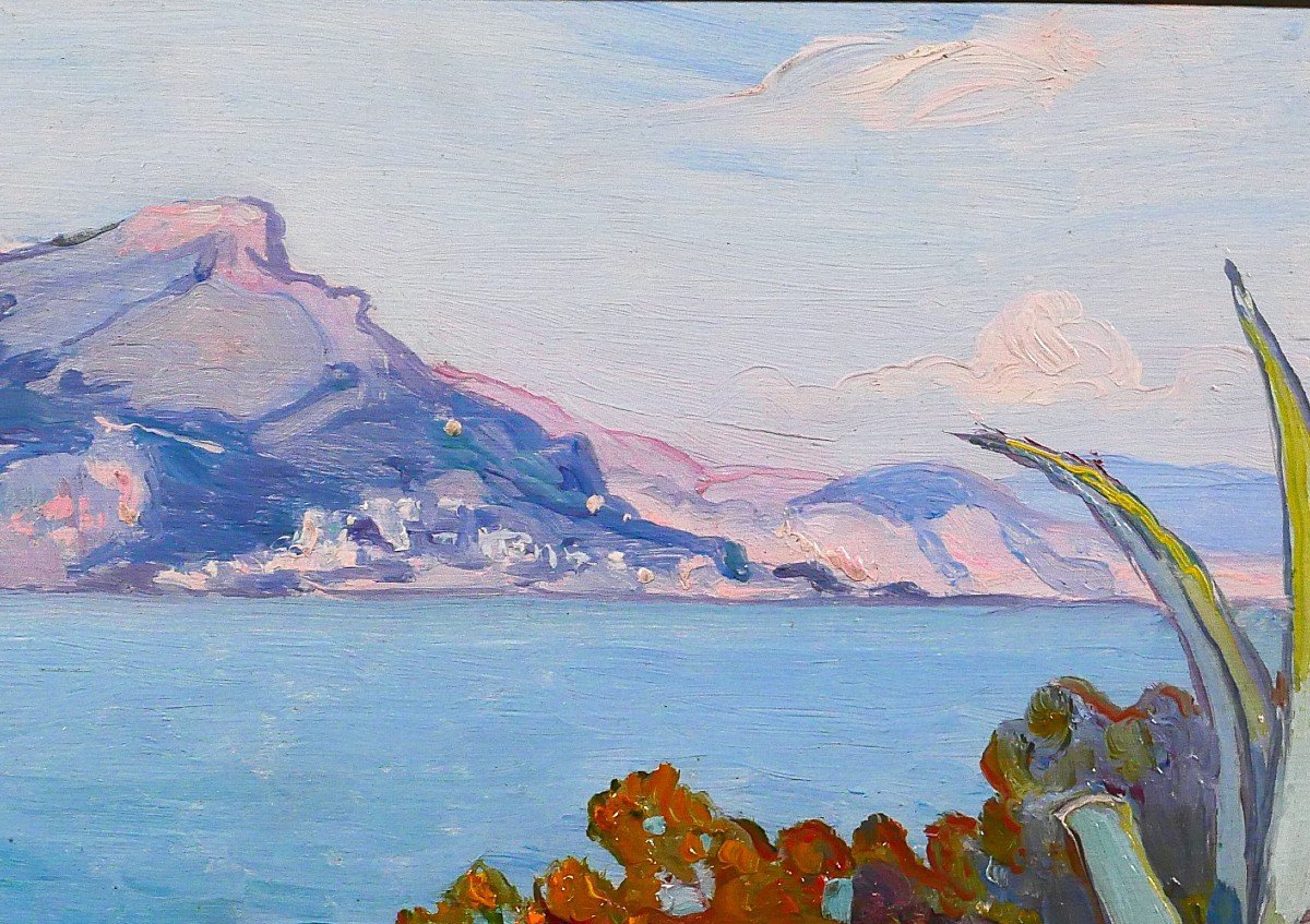 Maurice de Lambert 1873-1953 Saint-Jean-Cap-Ferrat, la presqu'île, tableau, vers 1920-25-photo-2