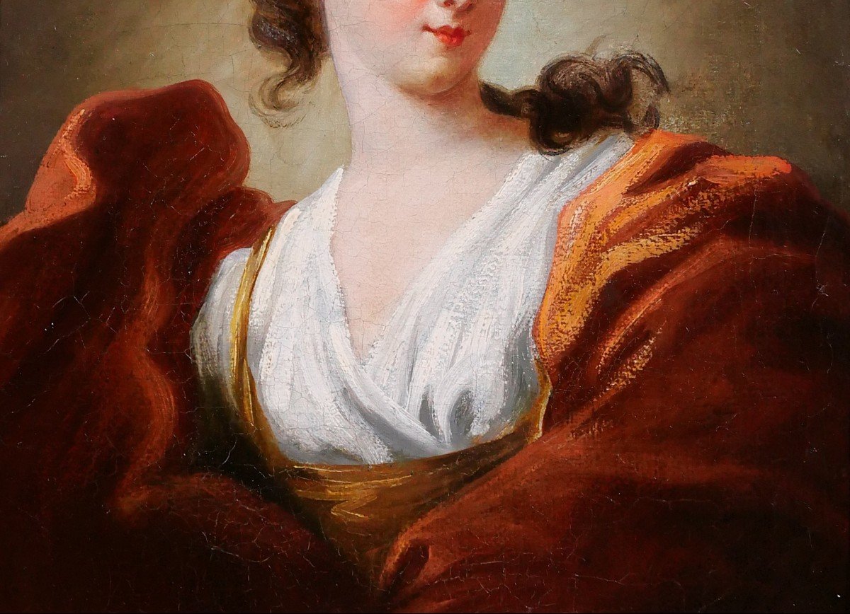 Jean-Honoré Fragonard (suiveur de) 1732-1806 Portrait de femme, tableau, début 19e-photo-4