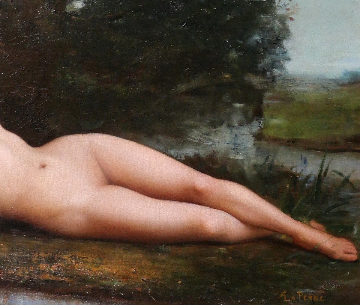 Antoine La Penne 1844-1927 Sleeping Nude Woman, Painting, Circa 1880, Cabanel, Barbizon-photo-4