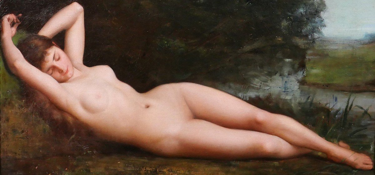 Antoine La Penne 1844-1927 Sleeping Nude Woman, Painting, Circa 1880, Cabanel, Barbizon-photo-3