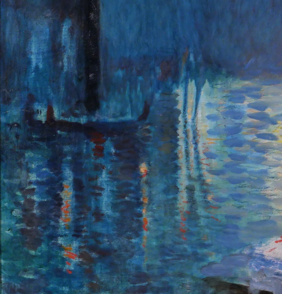 Henri Le Riche Grenoble 1868-1944 Venise, fête nocturne, tableau, Art Deco, 1928, Italie-photo-5