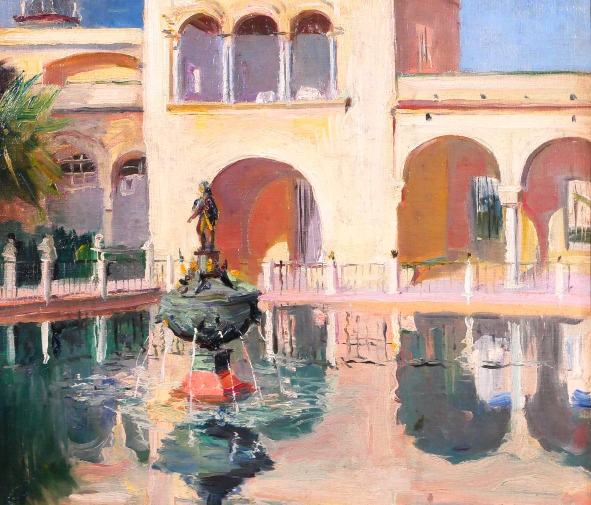 William Adolphe Lambrecht 1876-1940 Spain, Seville, Real Alcázar, Painting, 1909-photo-3