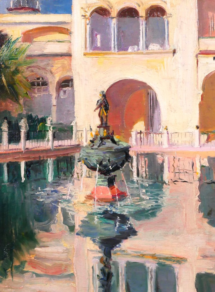 William Adolphe Lambrecht 1876-1940 Spain, Seville, Real Alcázar, Painting, 1909-photo-1