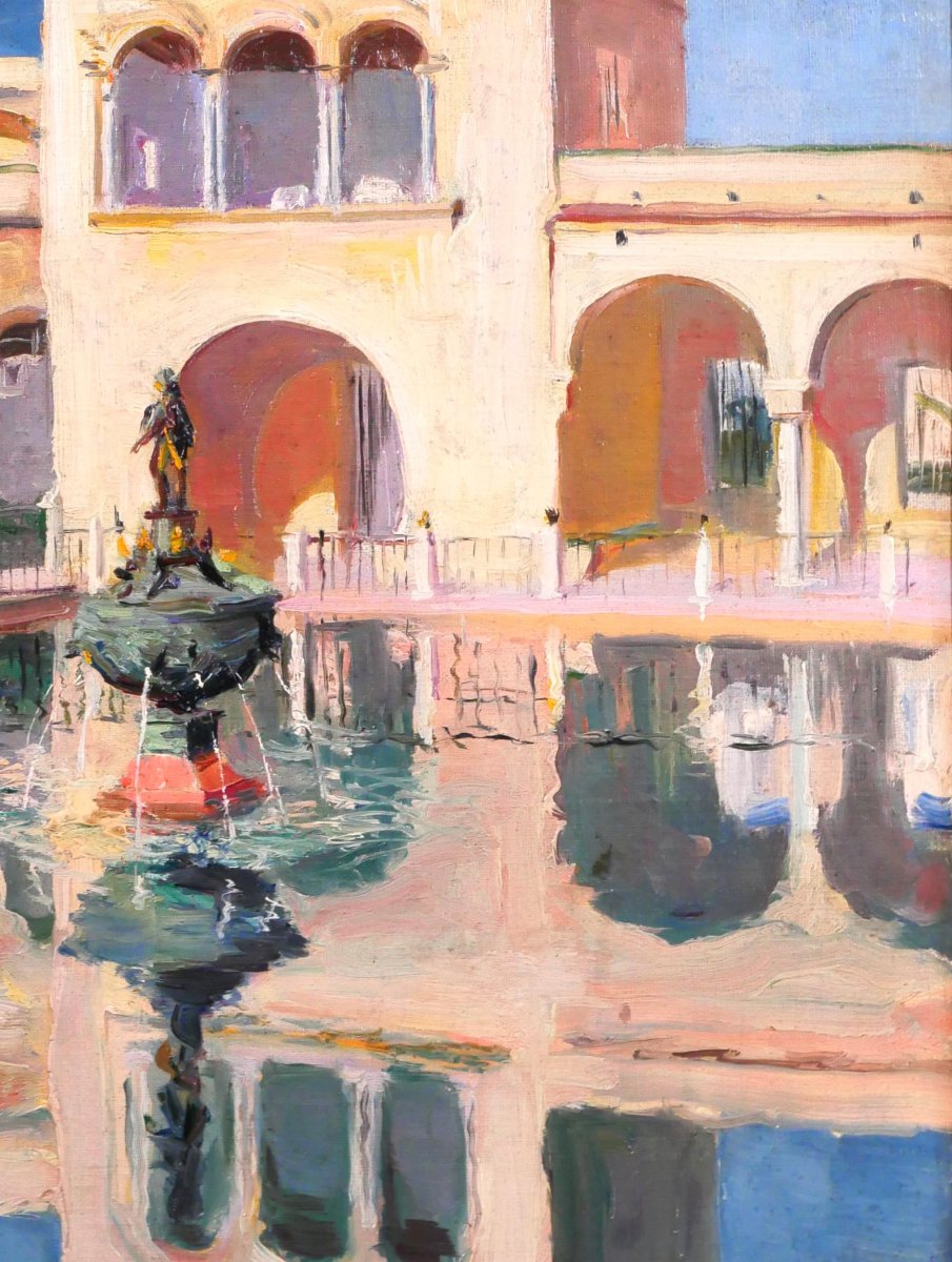 William Adolphe Lambrecht 1876-1940 Spain, Seville, Real Alcázar, Painting, 1909-photo-2