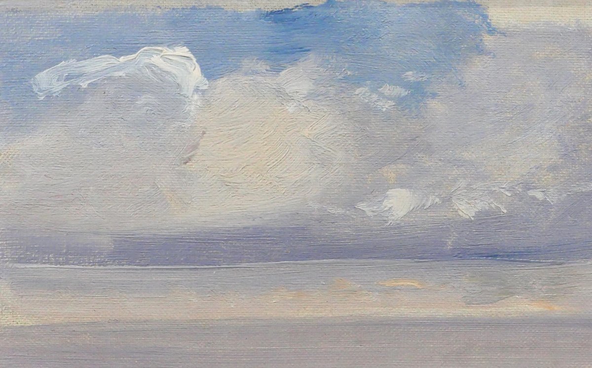 Alfons Verheyen 1903-1990 Sky Study, Blue Effect, Circa 1940-50 Boudin Belgium-photo-3