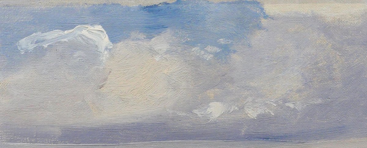 Alfons Verheyen 1903-1990 Sky Study, Blue Effect, Circa 1940-50 Boudin Belgium-photo-1