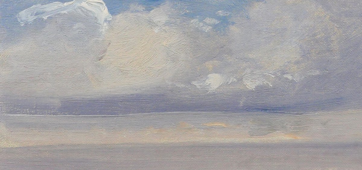 Alfons Verheyen 1903-1990 Sky Study, Blue Effect, Circa 1940-50 Boudin Belgium-photo-4