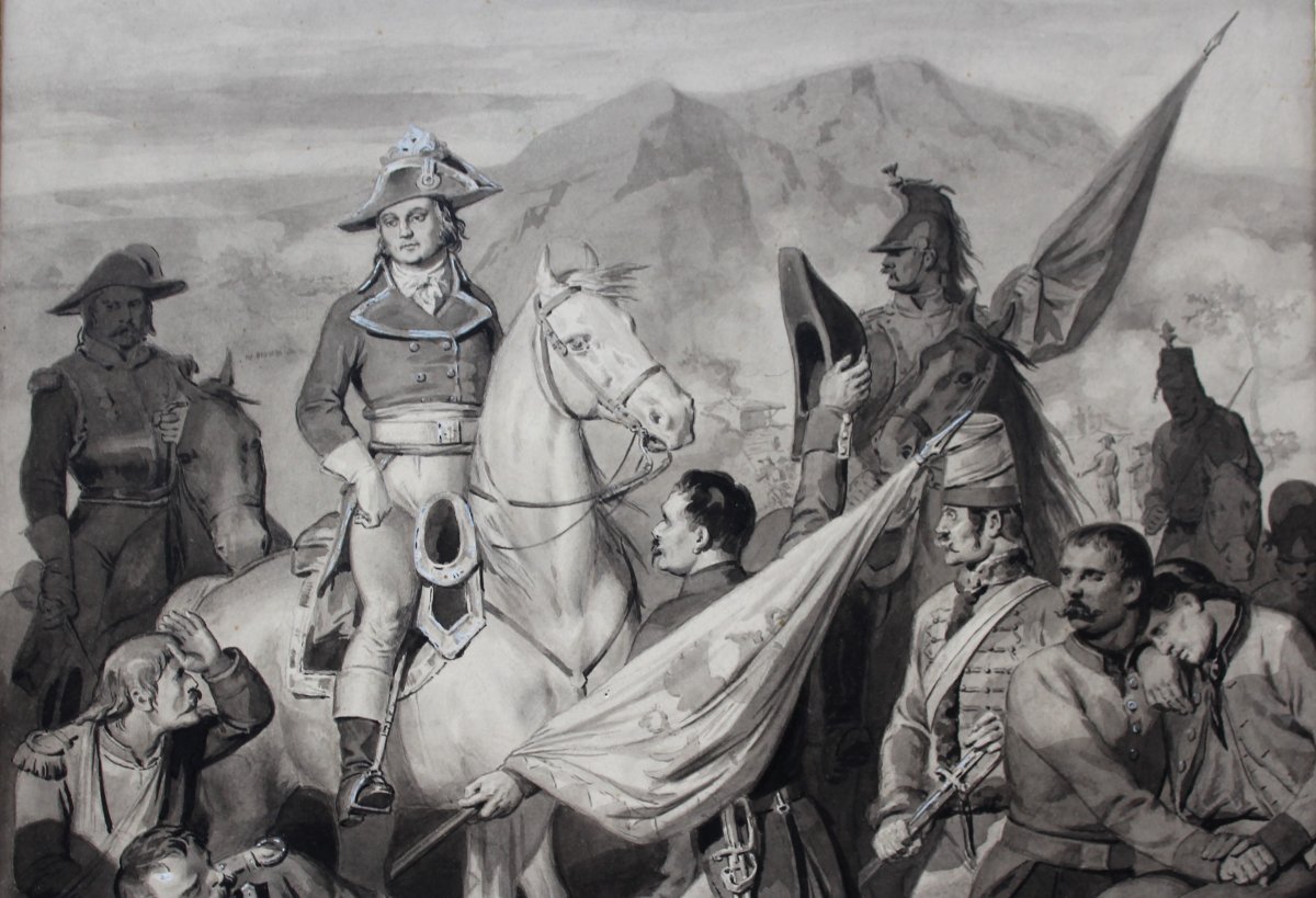 François Mes, The General Massena And His Soldiers, Drawing, Late 19th Century-photo-4