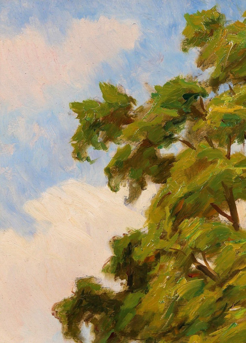 Charles Wislin (1852-1932) Senlis (oise), Tree Study, Painting, 1930-photo-1