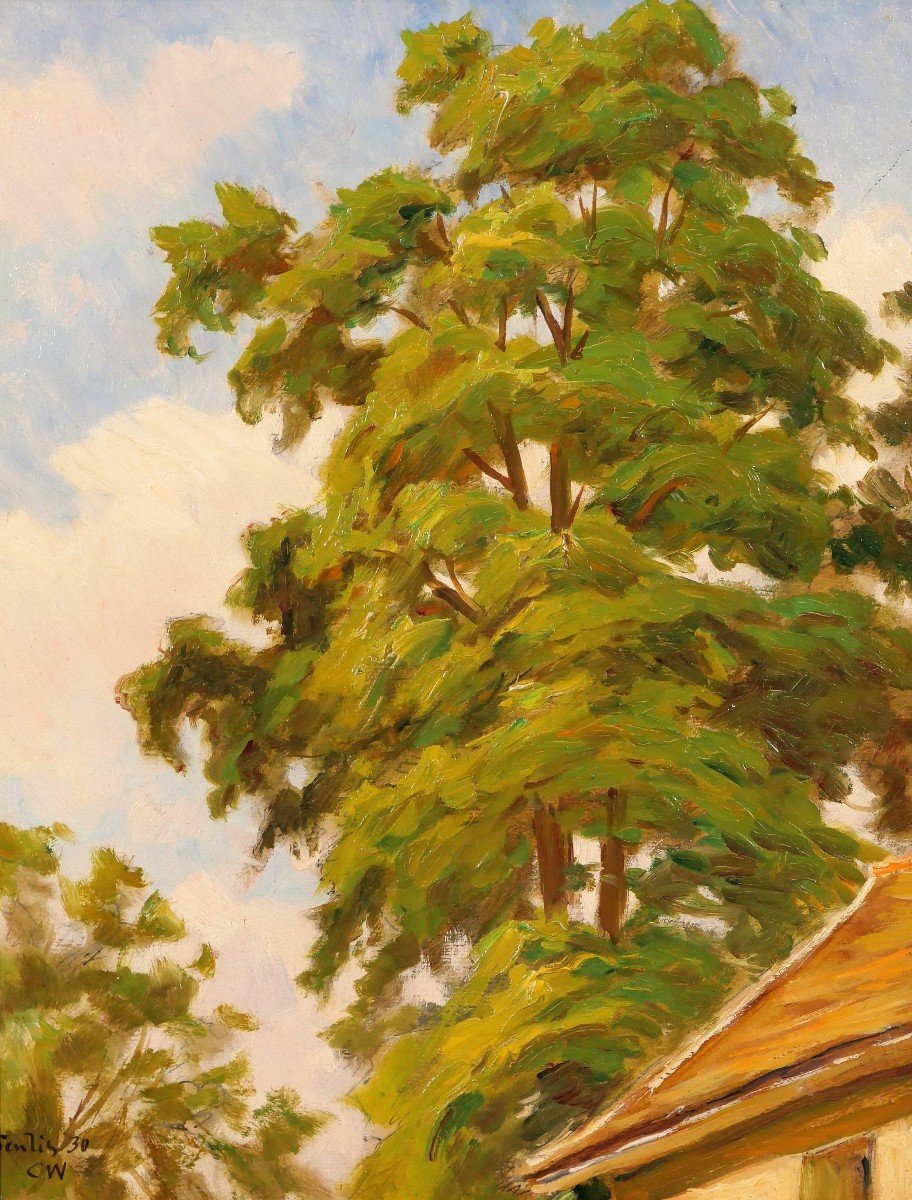 Charles Wislin (1852-1932) Senlis (oise), Tree Study, Painting, 1930