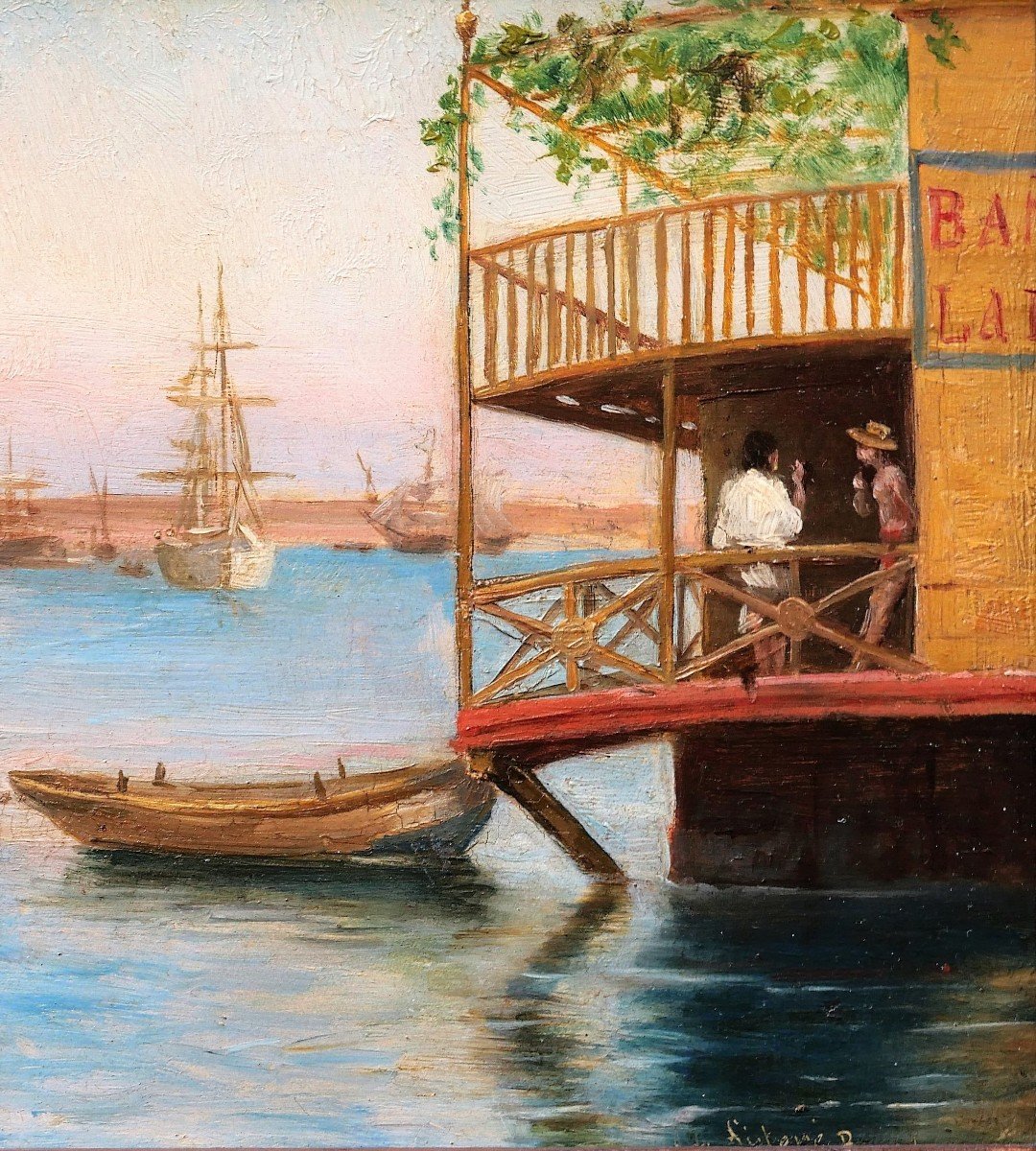 Antonio De Sistere De Hernandez, Spain, Port Of Barcelona, Painting, C. 1880-90-photo-4
