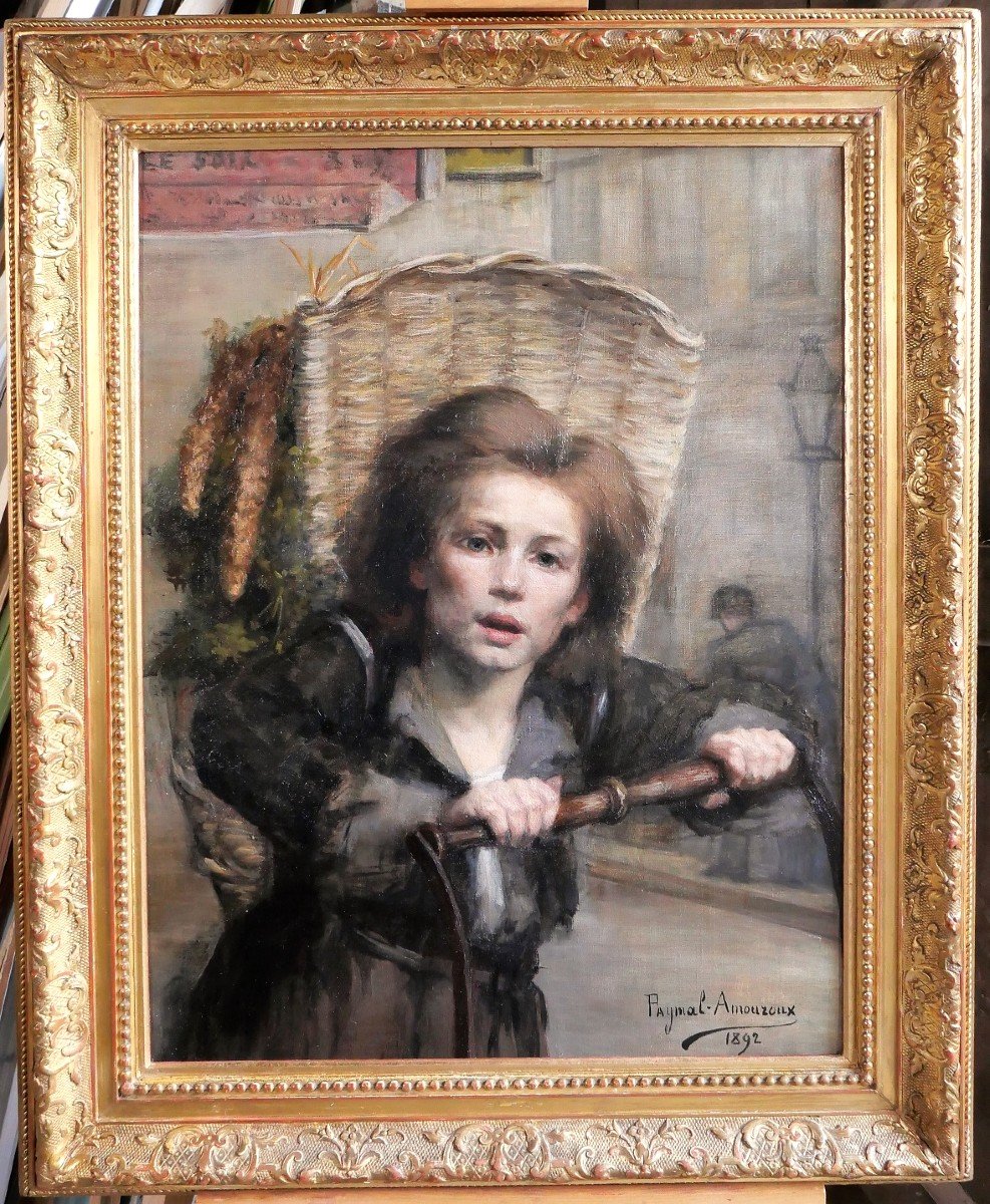 Blanche PAYMAL-AMOUROUX 1860-1910 Le colporteur, tableau, 1892