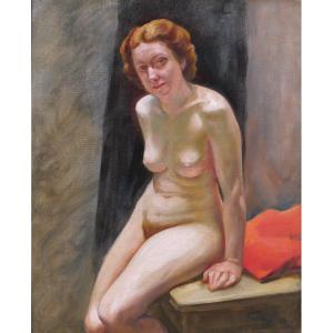 Leonide Frechkop 1897-1982 Naked Woman, Painting, 1935