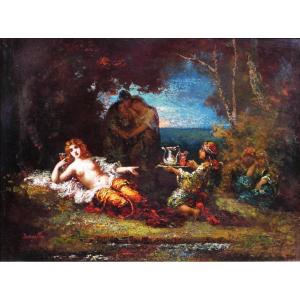 Frédéric Borgella 1833-1901 The Favorite Of The Harem, Painting, Circa 1880