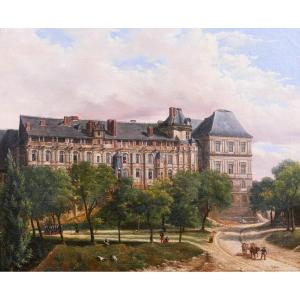 Philippe Vallée, XIXe, Blois, le château, l'aile François 1er, tableau, 1837, Salon
