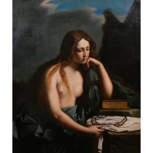 Luigi BARONE 19e Marie-Madeleine pénitente, grand tableau, vers 1850-60