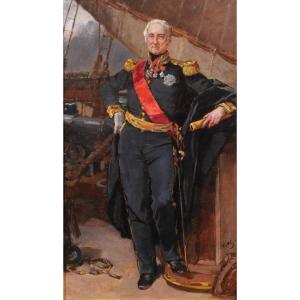 Victor Chavet 1858 Portrait Of Vice-admiral Jacques Bergeret, Painting Versailles, Navy