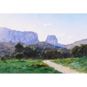 Lina BILL 1855-1936 Saint-Rémy-de-Provence, paysage, tableau, impressionnisme, Provence, 1900