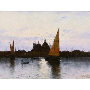 Léon Clavel Iwill 1850-1923 Venice, Evening Effect, Painting, 1905, Italy, Impressionism