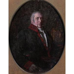 Ecole française vers 1790-1800, Portrait d'homme (préfet ?), tableau, Directoire, Révolution