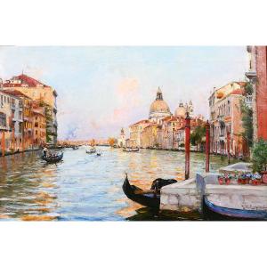 Tullio CAMPRIANI 1876-1939 Venise, paysage du Grand Canal, tableau, vers 1900