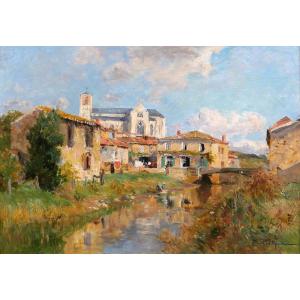 Edmond PETITJEAN 1844-1925 Talmont, Vendée, paysage, tableau, vers 1890, impressionnisme