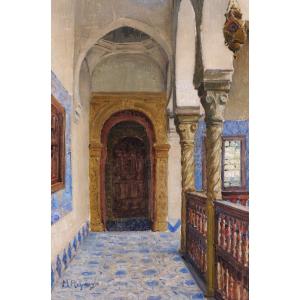 Marius Reynaud 1860-1935 Algérie, Alger, vue de la villa Abd-el-Tif, tableau, 1910-20