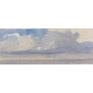 Alfons VERHEYEN 1903-1990 Etude de ciel, effet en bleu, vers 1940-50 Boudin Belgique